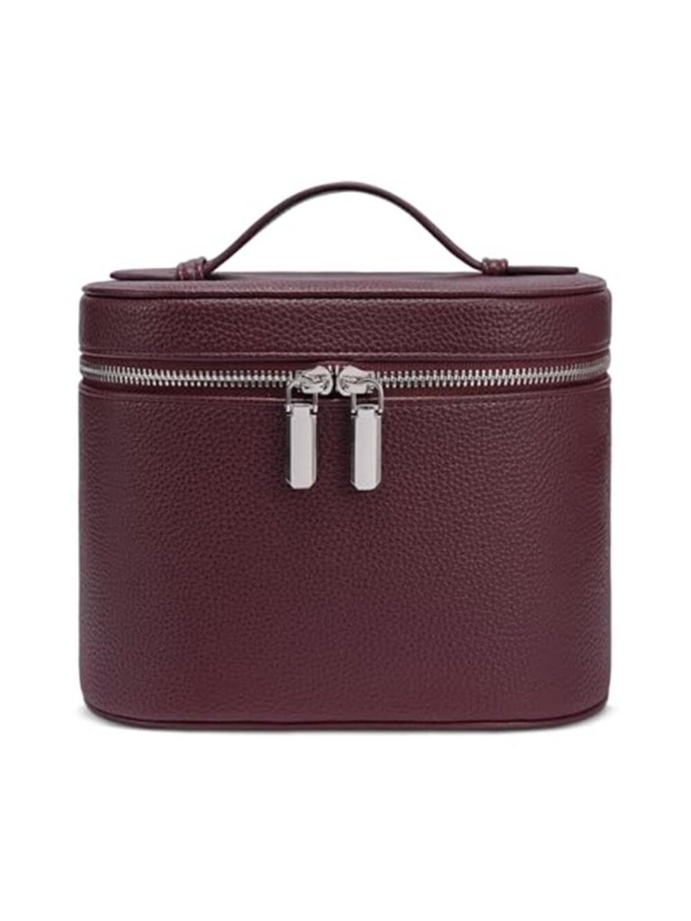 Burgundy Makeup Bag Travel Cosmetic Case Compartments Handle Toiletry Bag Women